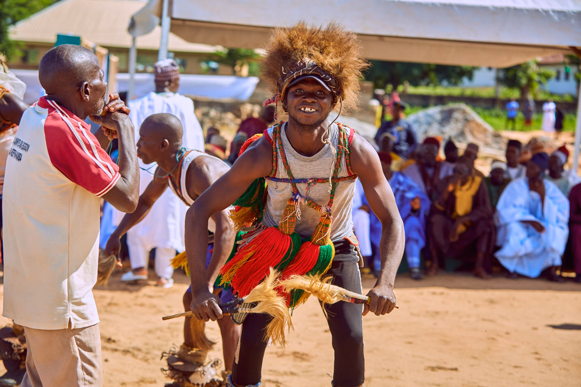 Dancers in motion at the celebration