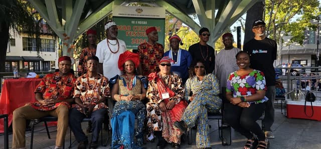 Igbo Union members gathered for a community portrait